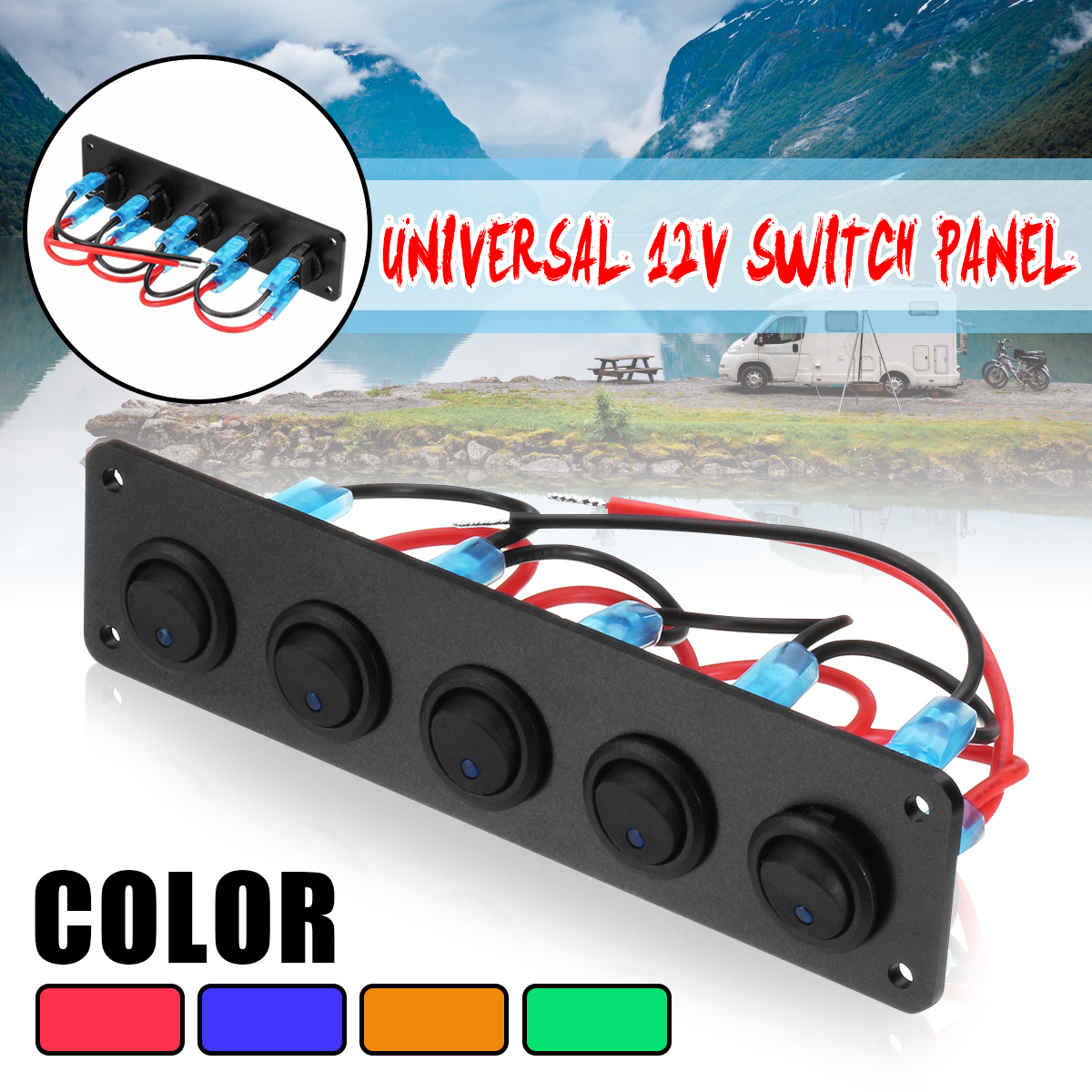 Universal-5-Gang-Round-Dash-Toggle-Rocker-Switch-Panel-for-12V-24V-RV-Boat-Yacht-Marine-1572702