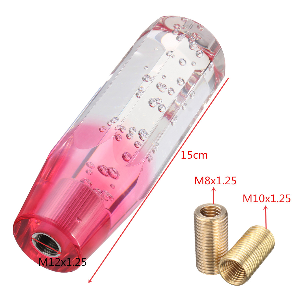 15cm-Transparent-Manual-Diamond-Crystal-Bubble-Styling-Shift-Gear-Knob-Universal-1163263