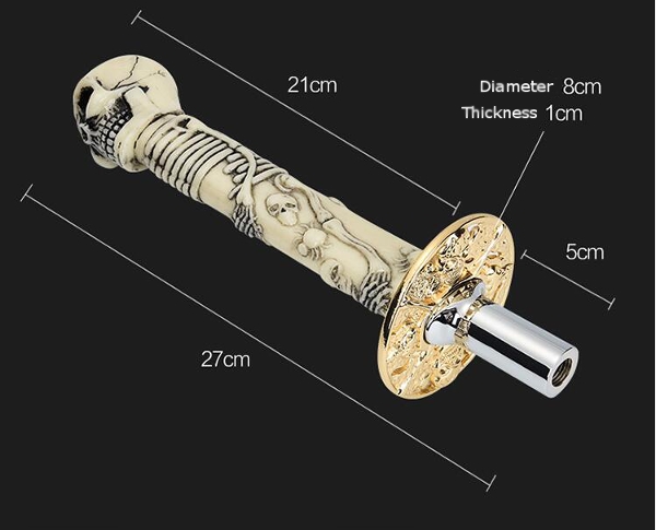 27cm-Lenght-Skull-Head-Design-Car-Gear-Shift-Knob-Manual-Shifter-Lever-1215504