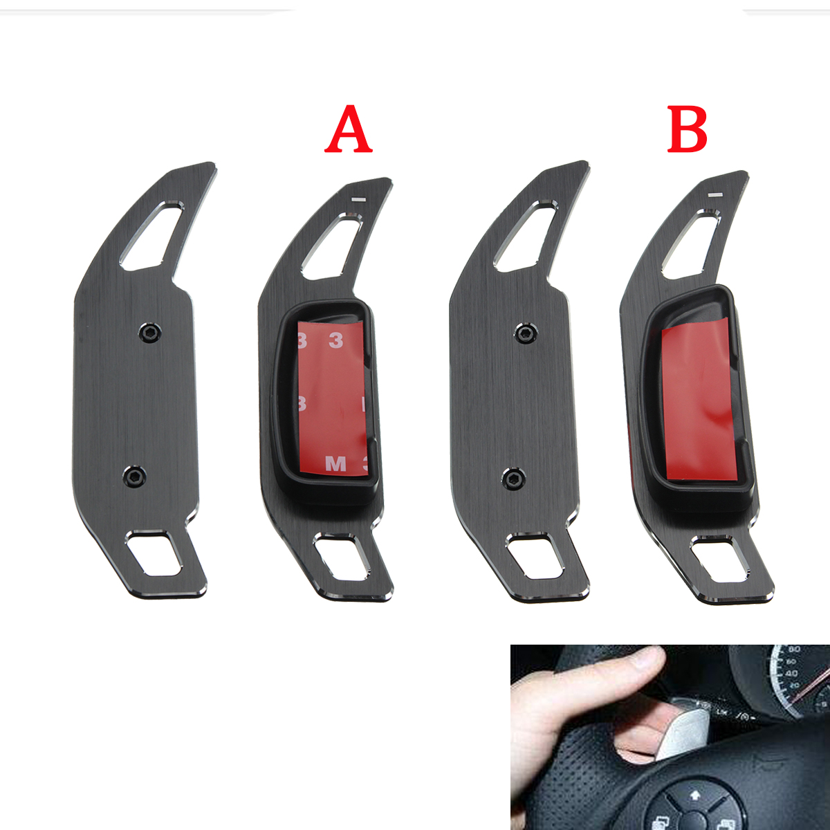2Pcs-Car-Universal-AB-Black-Paddle-Shifter-Extension-For-Benz-C-Class-W204-C180L-C200L-C260L-2008-20-1570105