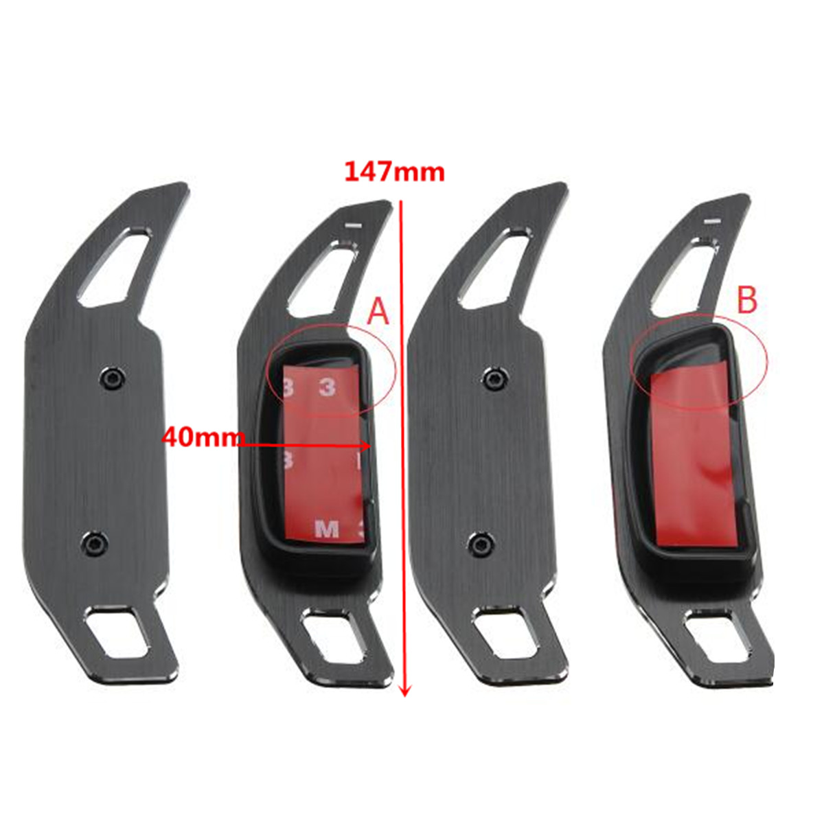 2Pcs-Car-Universal-AB-Black-Paddle-Shifter-Extension-For-Benz-C-Class-W204-C180L-C200L-C260L-2008-20-1570105