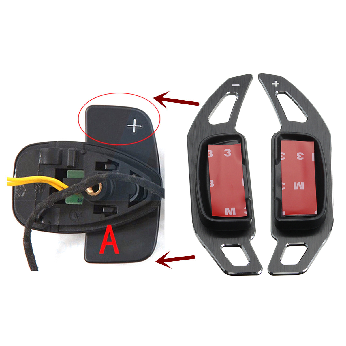 2Pcs-Car-Universal-AB-Black-Paddle-Shifter-Extension-For-Benz-C-Class-W204-C180L-C200L-C260L-2008-20-1570105