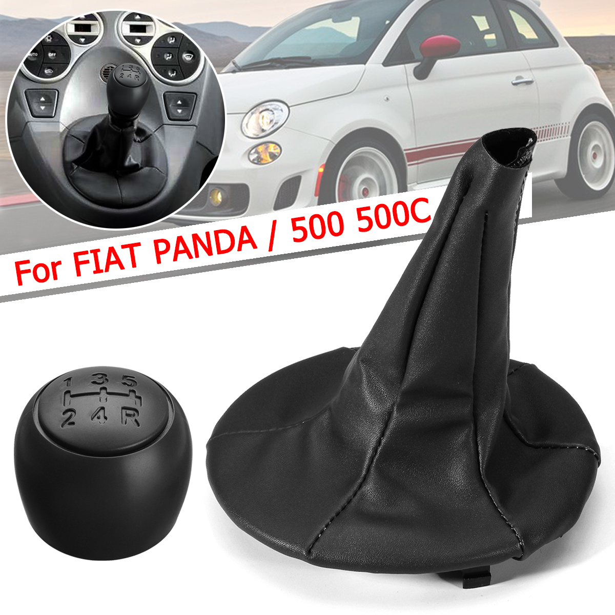 5-Speed-Car-Gear-Shift-Knob-With-PU-Leather-Gaiter-Boot-Cover-For-FIAT-PANDA-2003-2012-1638857