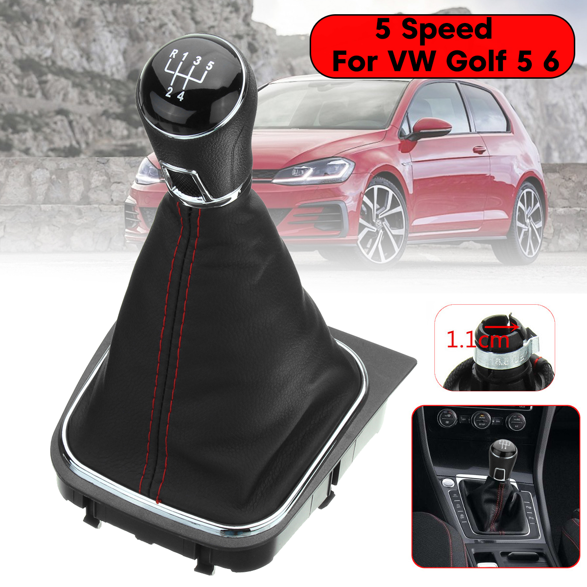 5-Speed-Front-Gear-Shift-Knob-Lever--Gaiter-Boot-Cover-Leather-For-VW-Golf-5-6-1713015