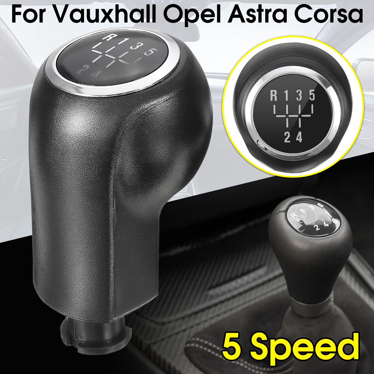 5-Speed-Gear-Head-Stick-Shift-Knob-Black-For-VAUXHALL-OPEL-ASTRA-CORSA-D-Zafira-B-5738025-1588721