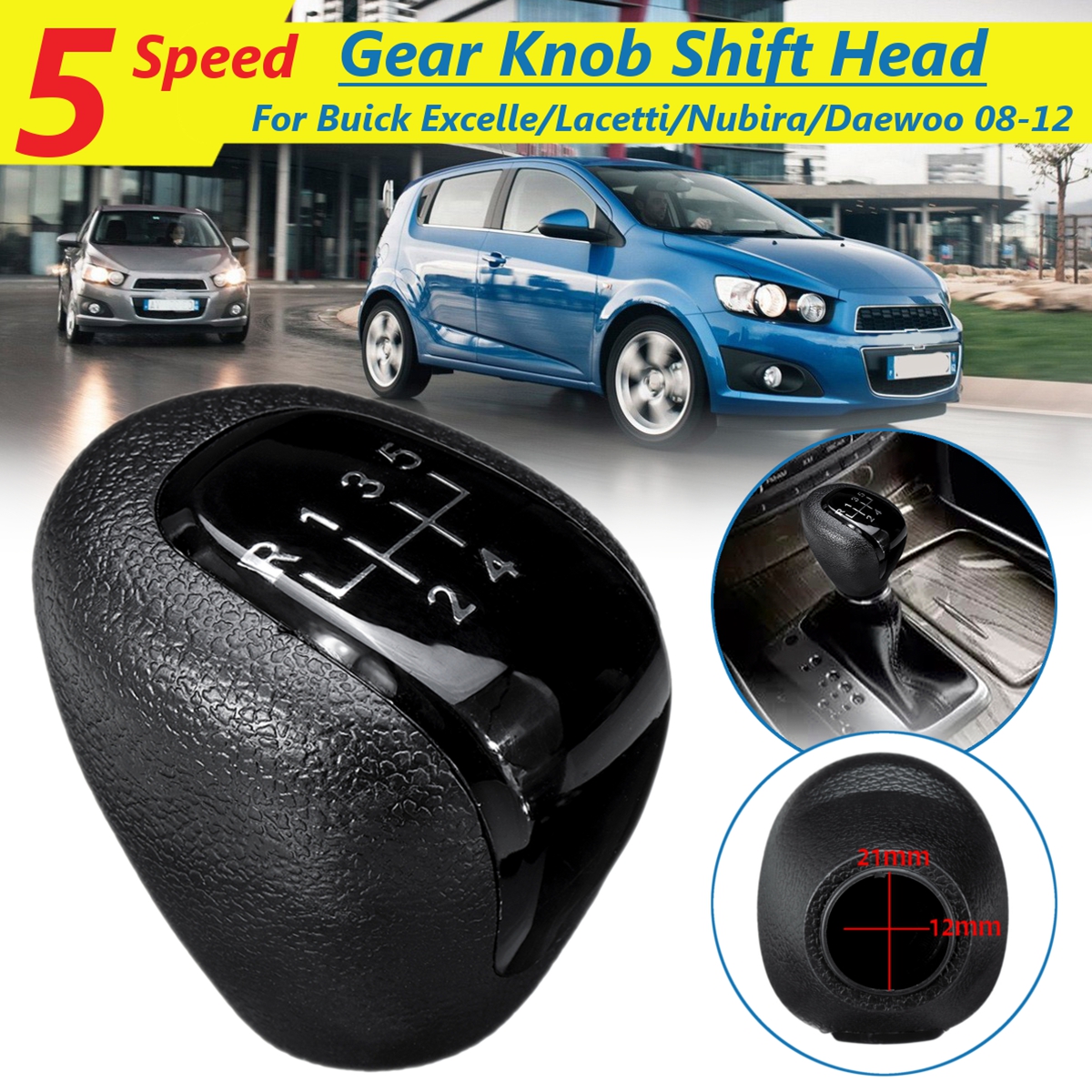 5-Speed-Gear-Shift-Knob-ABS-For-Buick-Excelle-Lacetti-Nubira-Daewoo-2008-2012-1771292