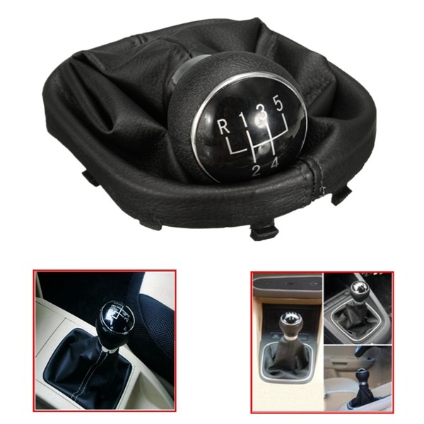 5-Speed-Gear-Shift-Knob-Gear-Stick-Gaiter-Boot-For-VW-Touran-Caddy-MK2-Leather-1013914
