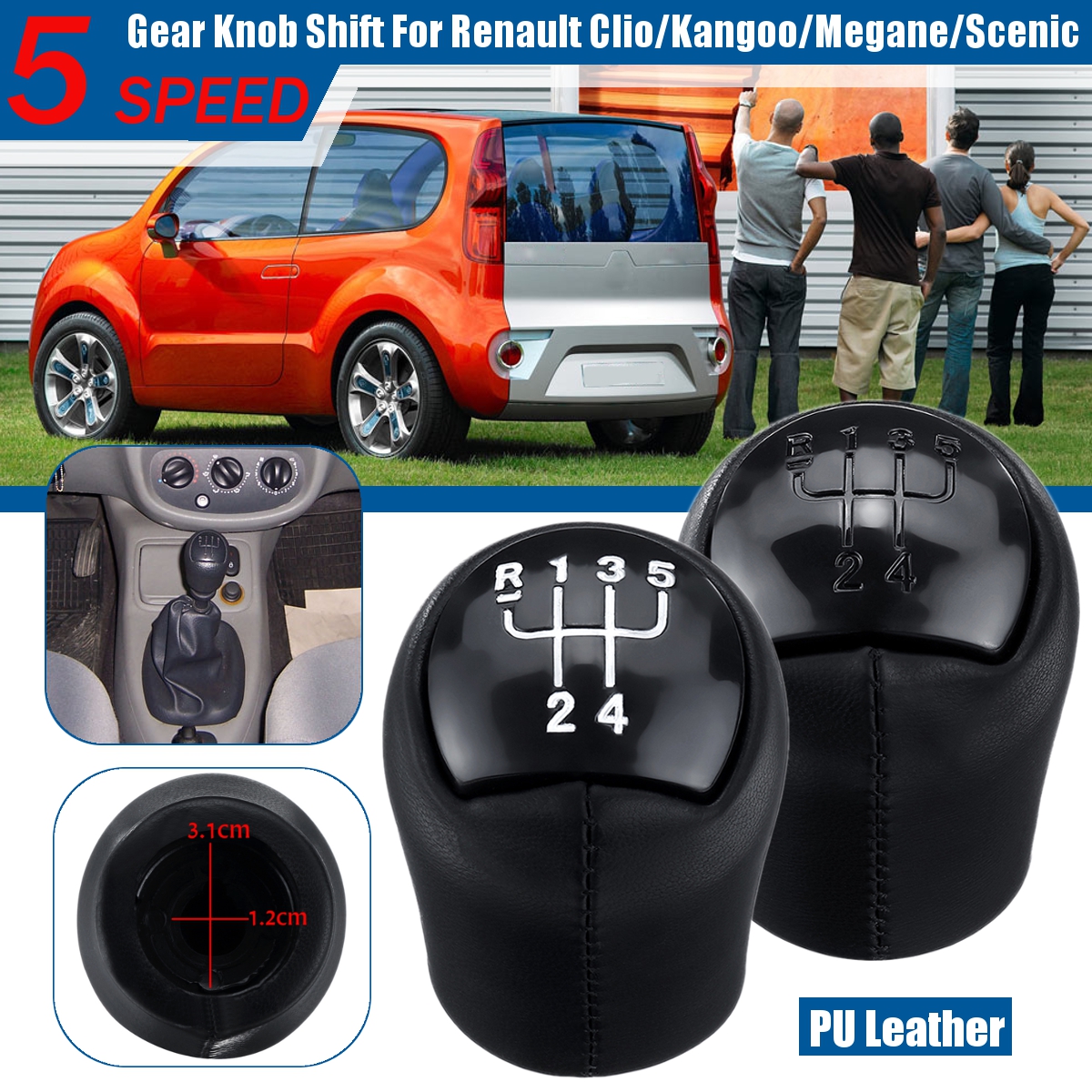 5-Speed-Gear-Shift-Knob-Head-Black-For-Renault-Clio-Kangoo-Megane-Scenic-Twingo-Dacia-Logan-1584334