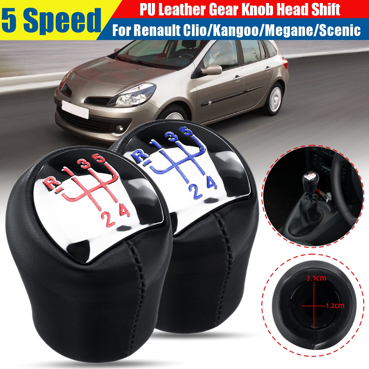 5-Speed-Gear-Shift-Knob-Head-For-Renault-Clio-Kangoo-Megane-Scenic-Twingo-Dacia-Logan-1584294