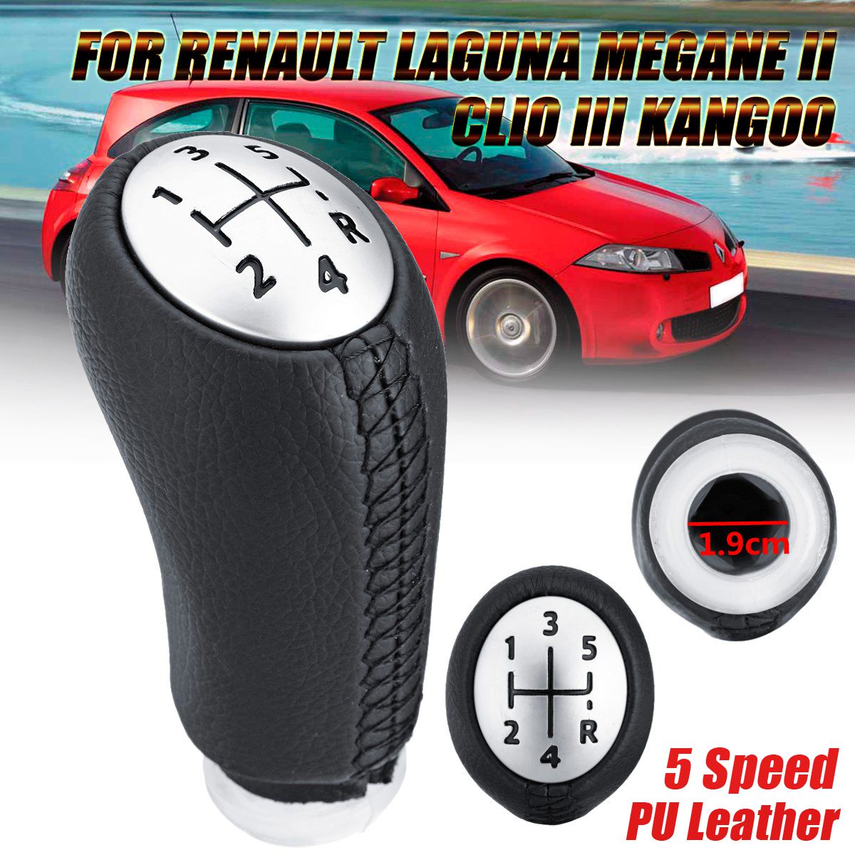 5-Speed-Gear-Shift-Knob-PU-Leather-For-Renault-Laguna-Megane-2-Clio-3-2003-2009-1397612