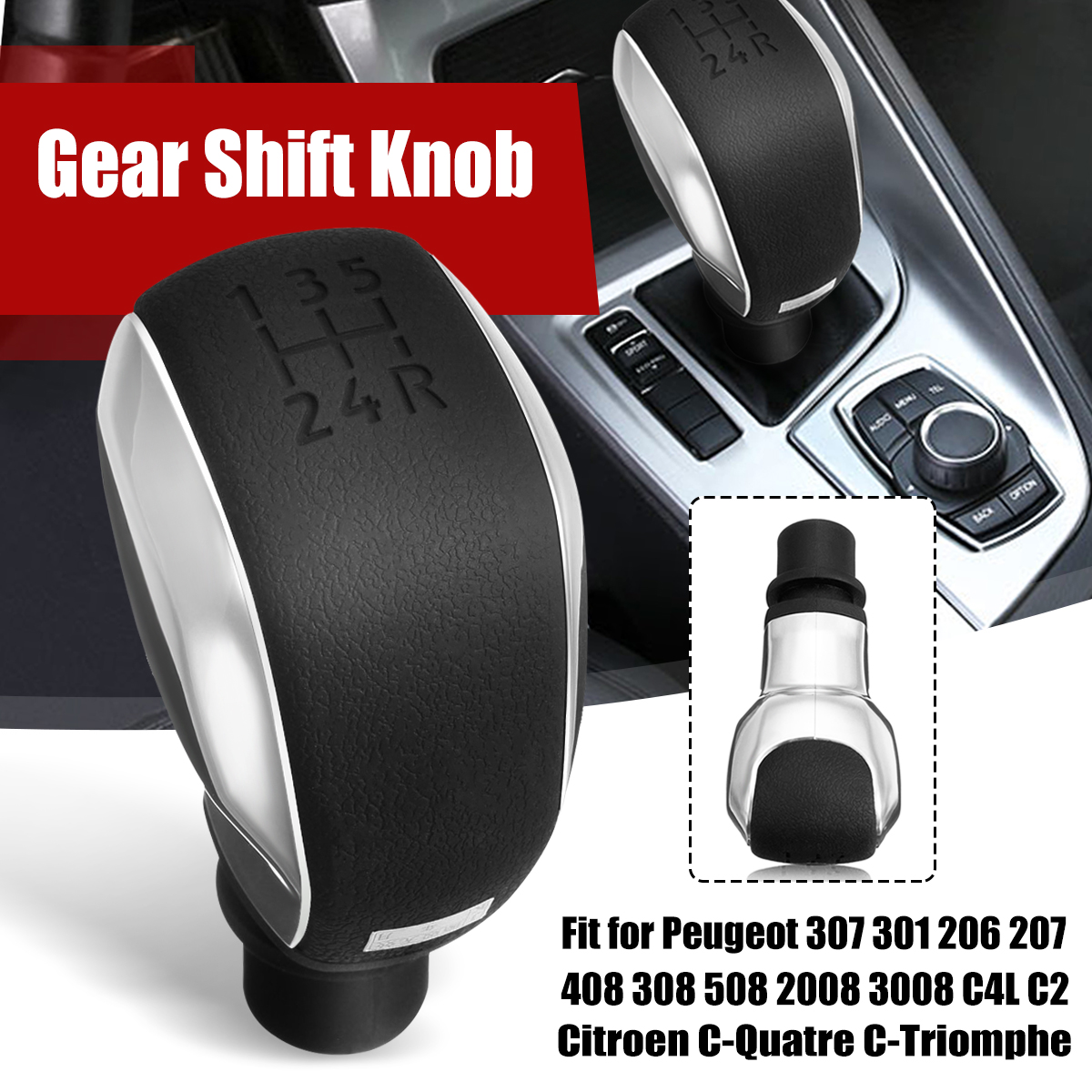 5-Speed-Gear-Shift-Knob-Shifter-Head-for-Peugeot-307-301-206-207-408-308-508-2008-3008-Citroen-C4L-C-1615571