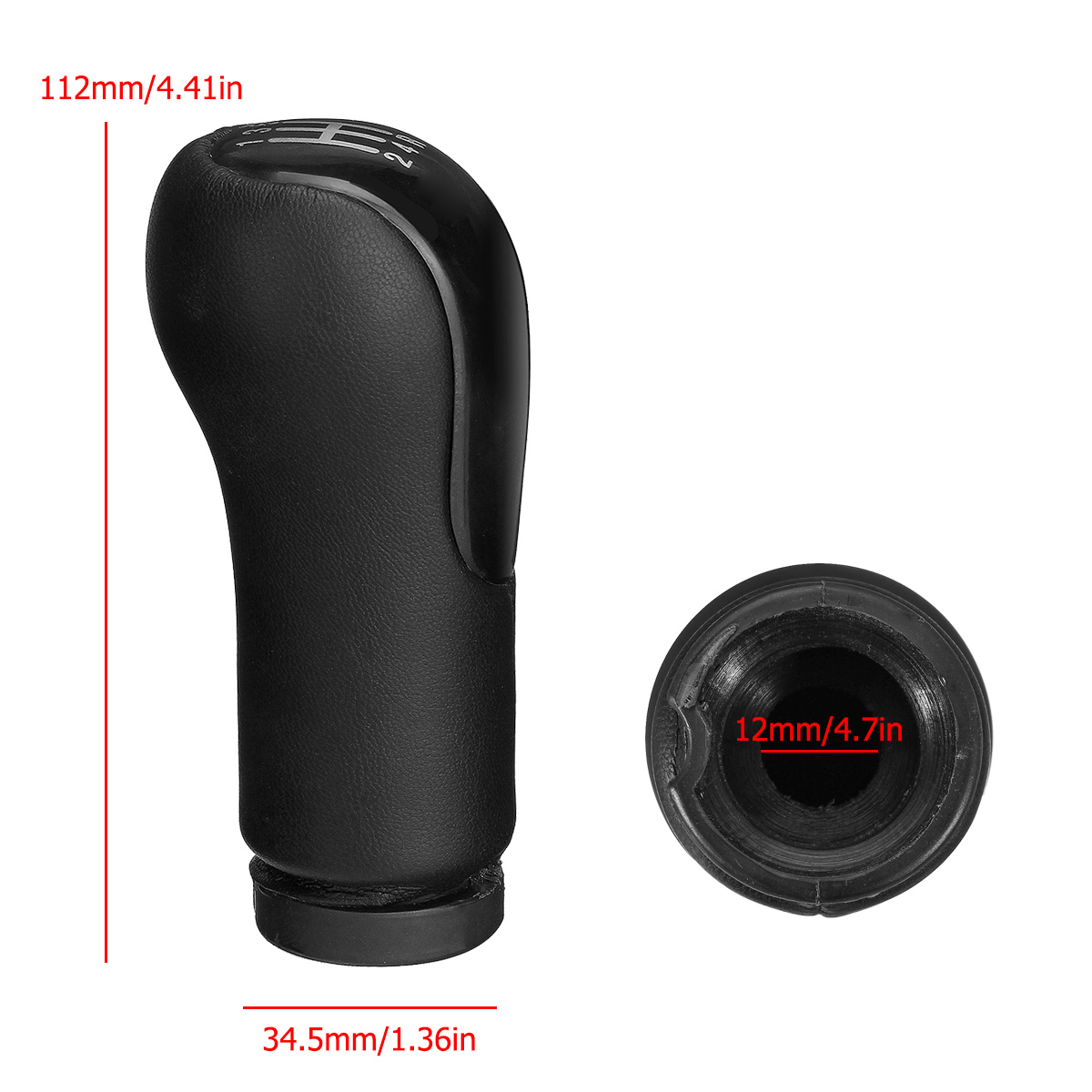 5-Speed-Gear-Shift-Knob-Stick-PU-leather-for-Ford-Fiesta-Fusion-Transit-Connect-2002-UP-1514988