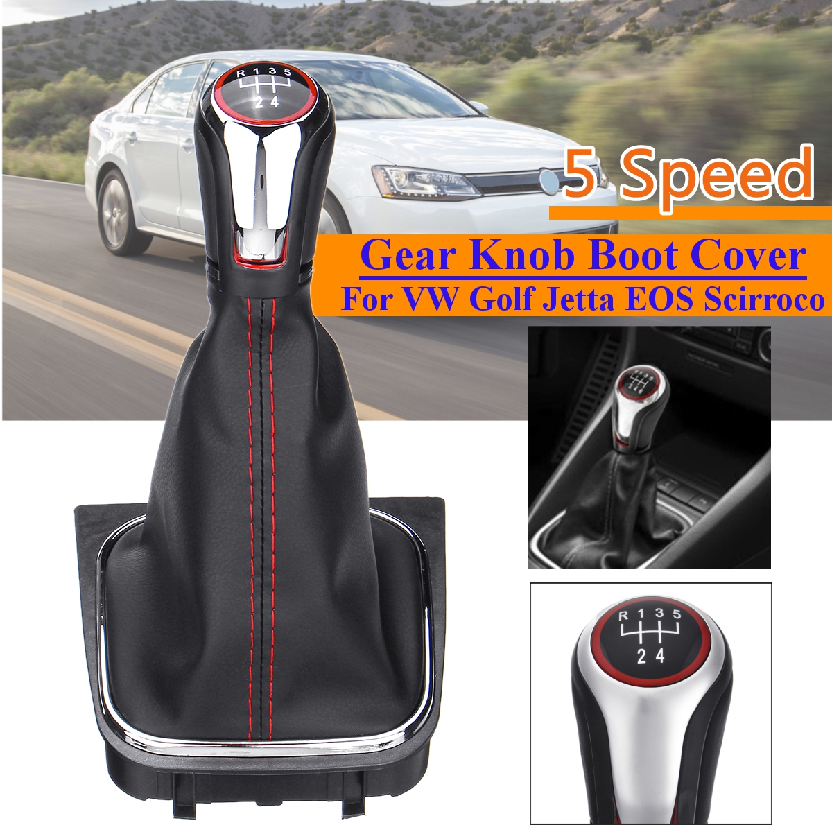 5-Speed-Gear-Shift-Knob-Wirh-Boot-Cover-For-VW-Golf-MK5-MK6-MK7-Jetta-EOS-Scirocco-1768536