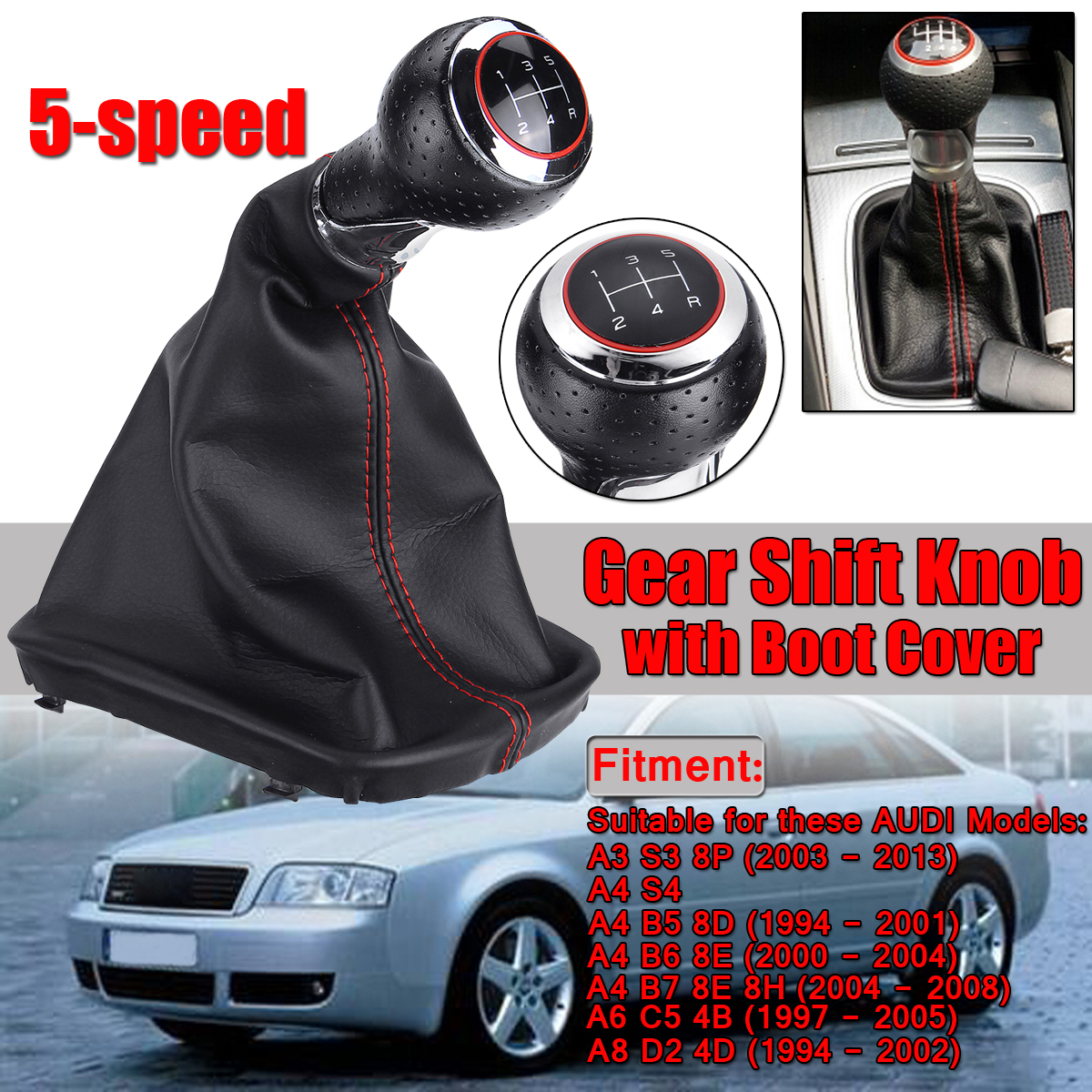 5-Speed-Gear-Shift-Knob-with-Boot-Cover-for-Audi-A3-A4-A6-A8-1630789