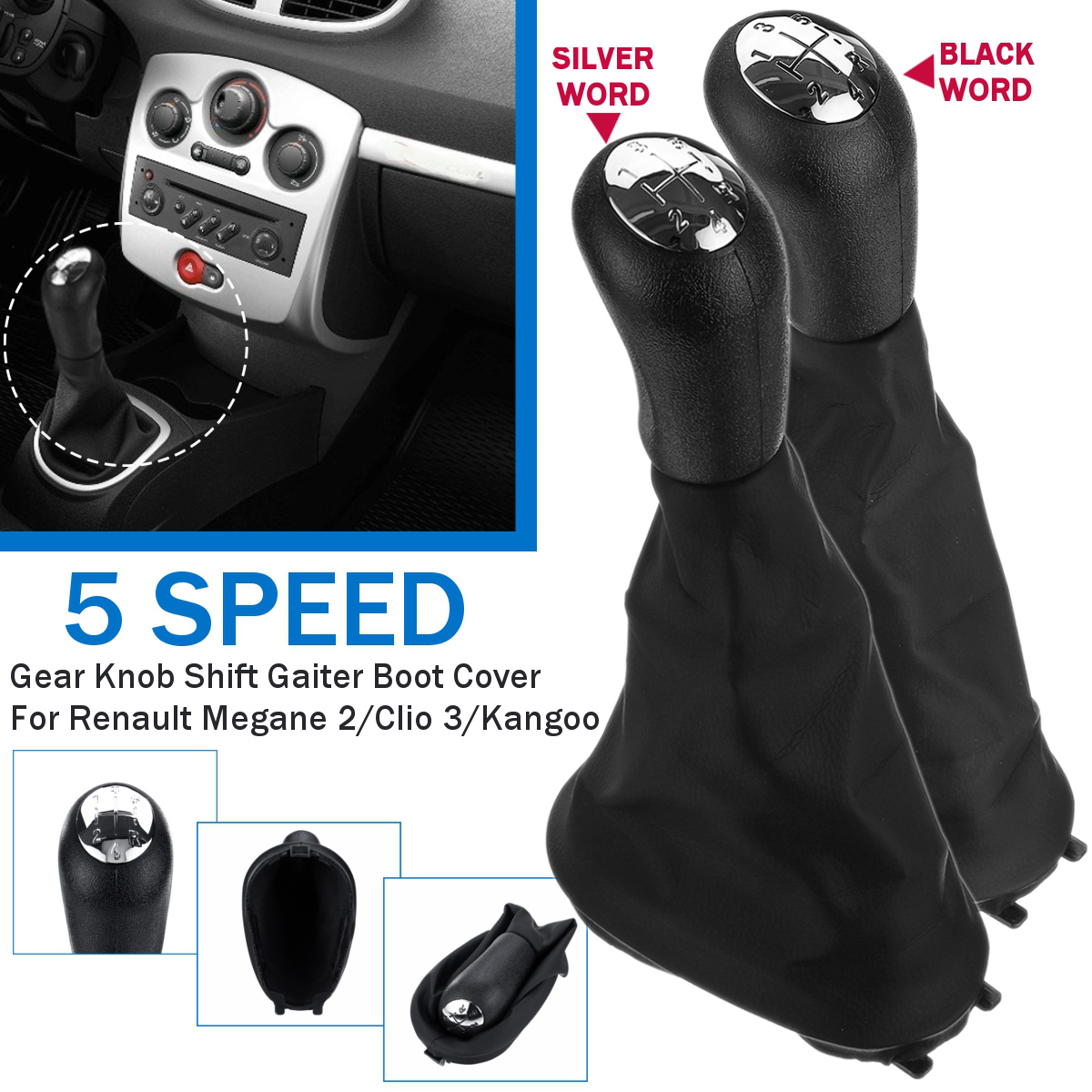 5-Speed-Gear-Shift-Knob-with-Gaiter-Boot-Cover-Glossy-Silver-For-Renault-Megane-Clio-Kangoo-Scenic-1557533