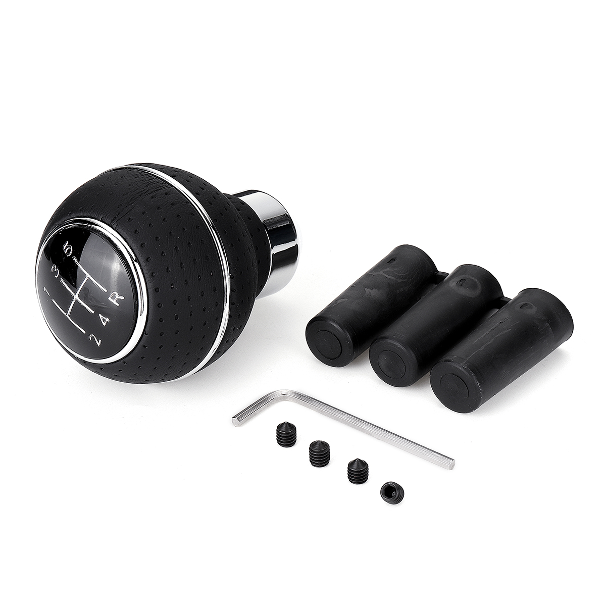 5-Speed-Gear-Shift-Knob-with-Sleeve-Adapter-Lever-Black-for-Ford-Focus-Mondeo-Fiesta-1374937