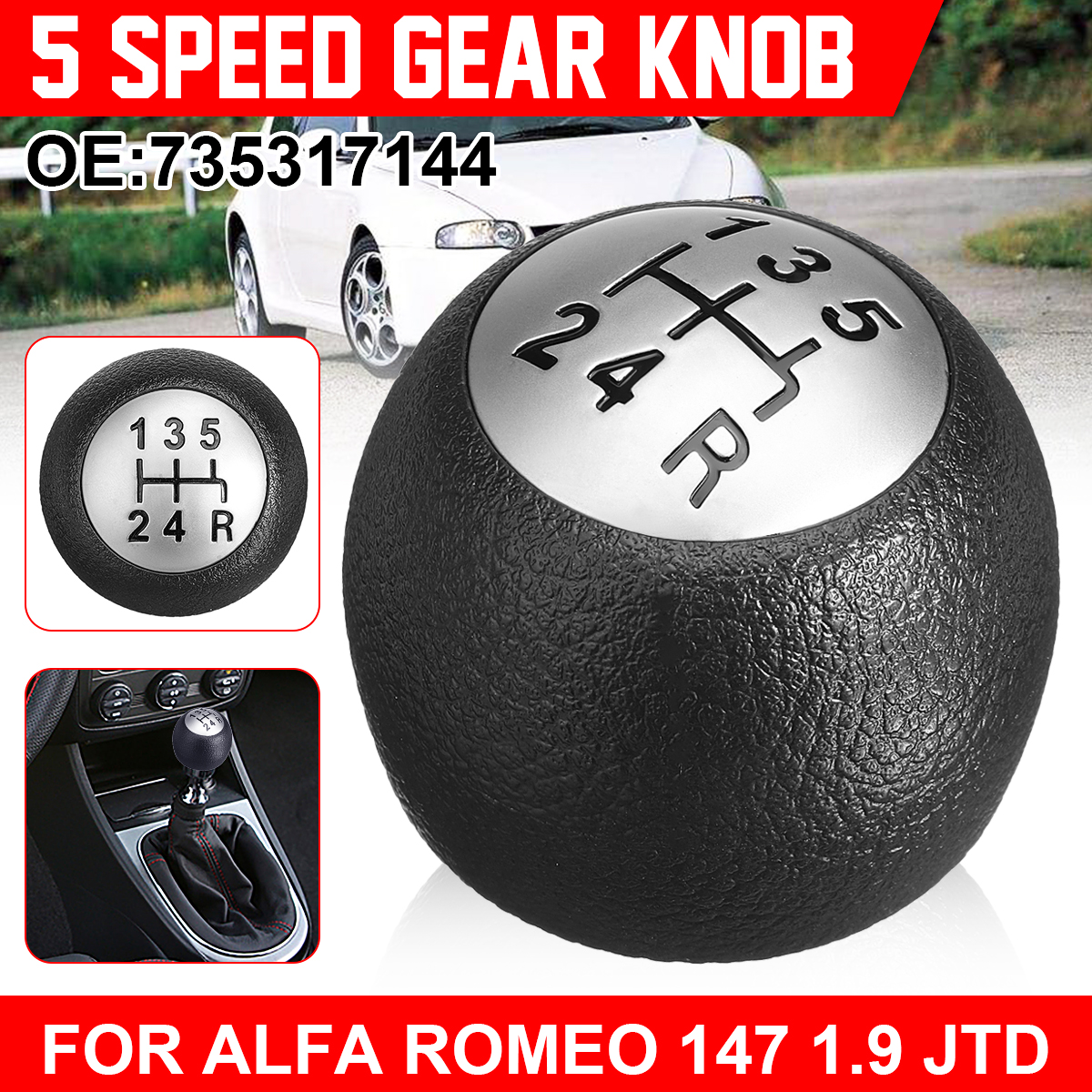5-Speed-Gear-Stick-Shift-Shifter-Lever-Knob-Car-For-Alfa-Romeo-147-19-JTD-Cover-1771299
