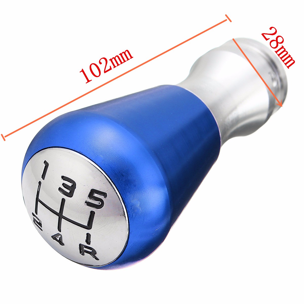 5-Speed-Manual-Gear-Shift-Knob-Aluminum-Alloy-BlackBlueRed-with-Adapter-For-Peugeot-405-307-206-1118597