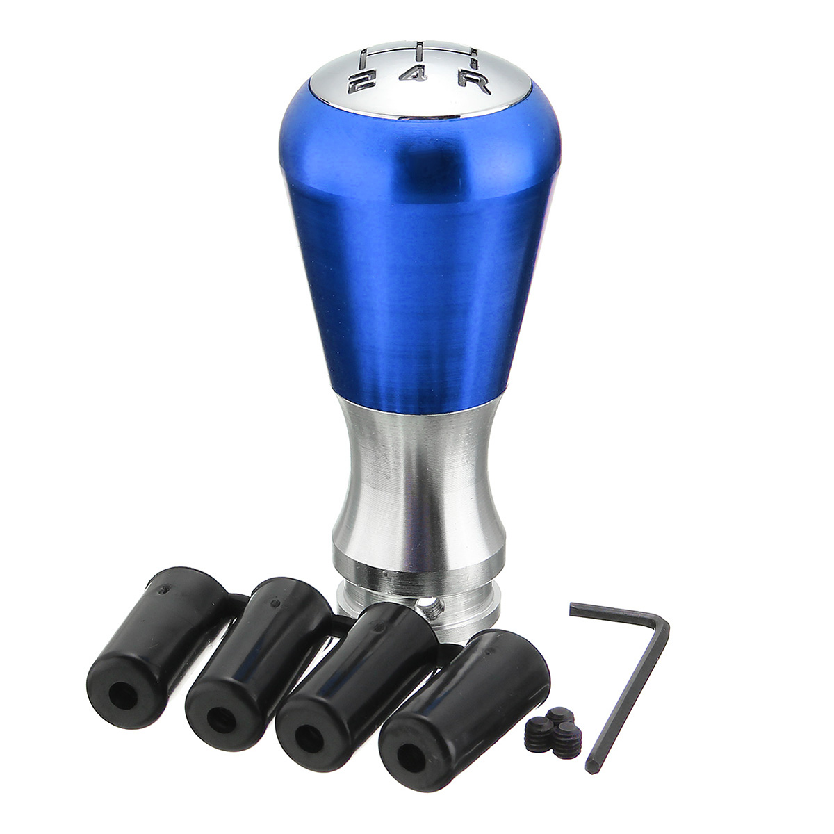 5-Speed-Manual-Gear-Shift-Knob-Aluminum-Alloy-BlackBlueRed-with-Adapter-For-Peugeot-405-307-206-1118597
