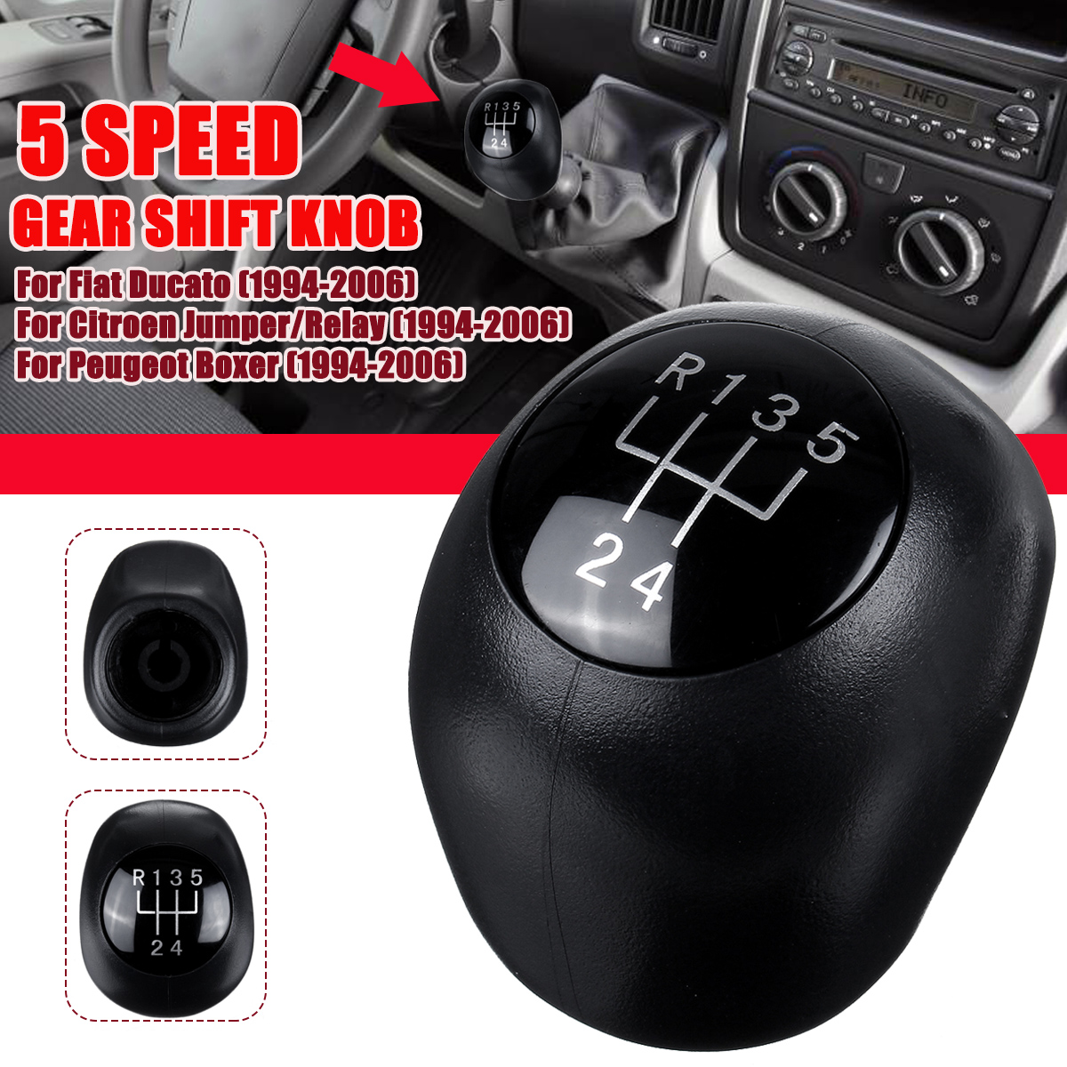 5-Speed-Manual-Gear-Shift-Knob-For-Fiat-Ducato-Citroen-Jumper-Peugeot-Boxer-1677662
