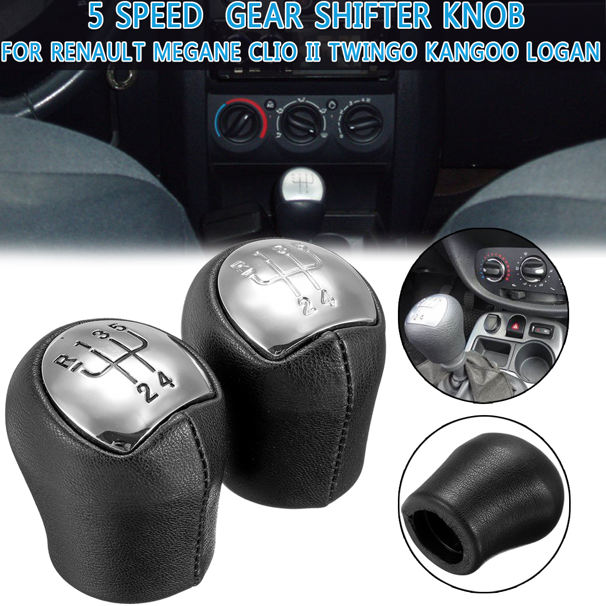 5-Speed-PU-Leather-Gear-Shift-Knob-For-Renault-Megane-Clio-II-Twingo-Kangoo-1635398