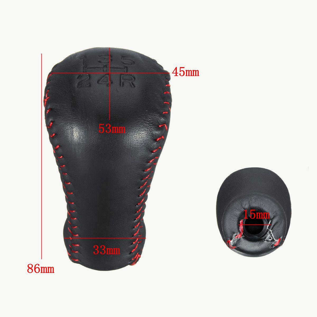 5-Speed-PU-Leather-Manual-Gear-Shift-Knob-Black-For-Lexus-Subaru-Scion-1361918