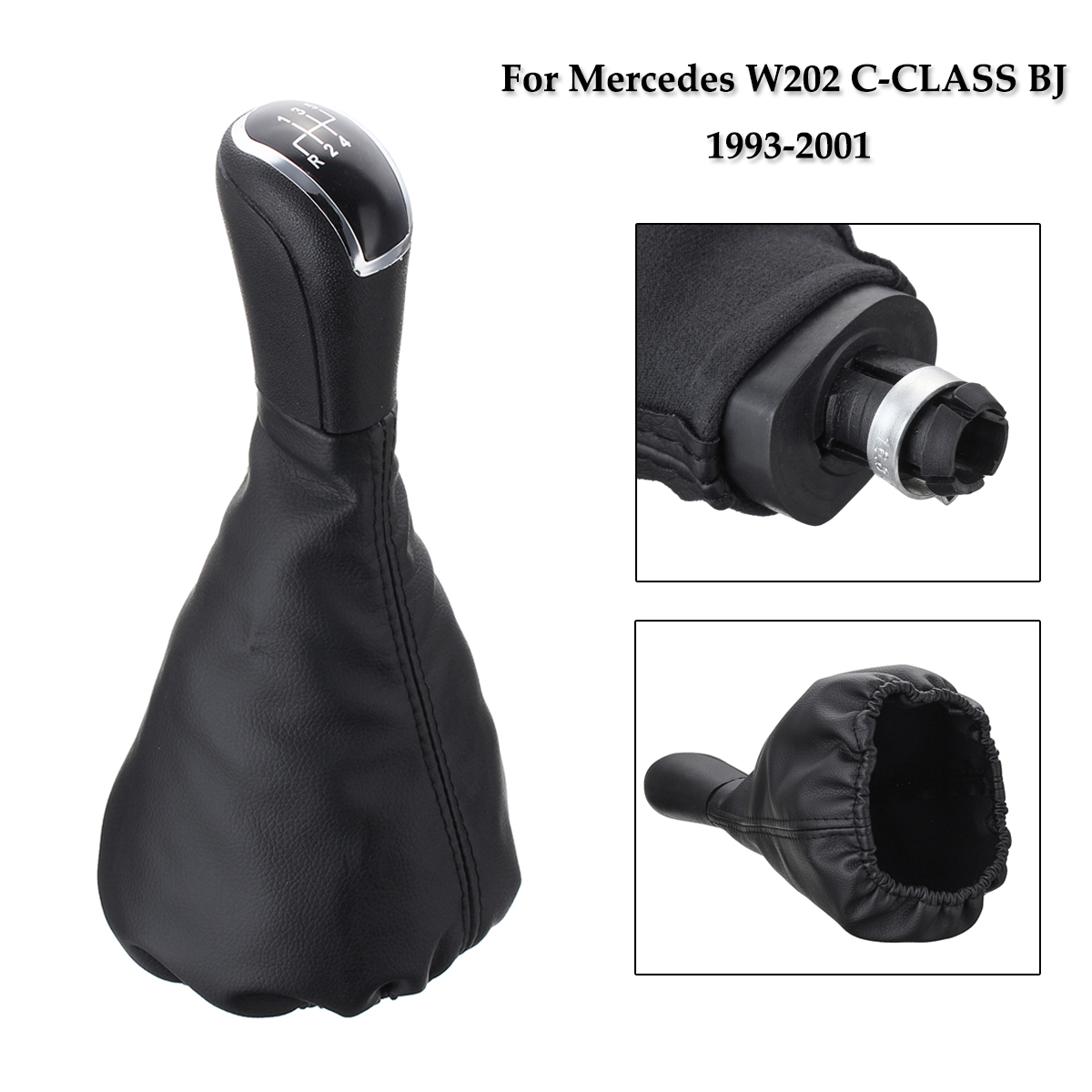 5-Speed-Shift-Gear-Knob-Gaitor-Boot-Cover-for-Mercedes-C-Class-W202-BJ-1993-2001-1216241