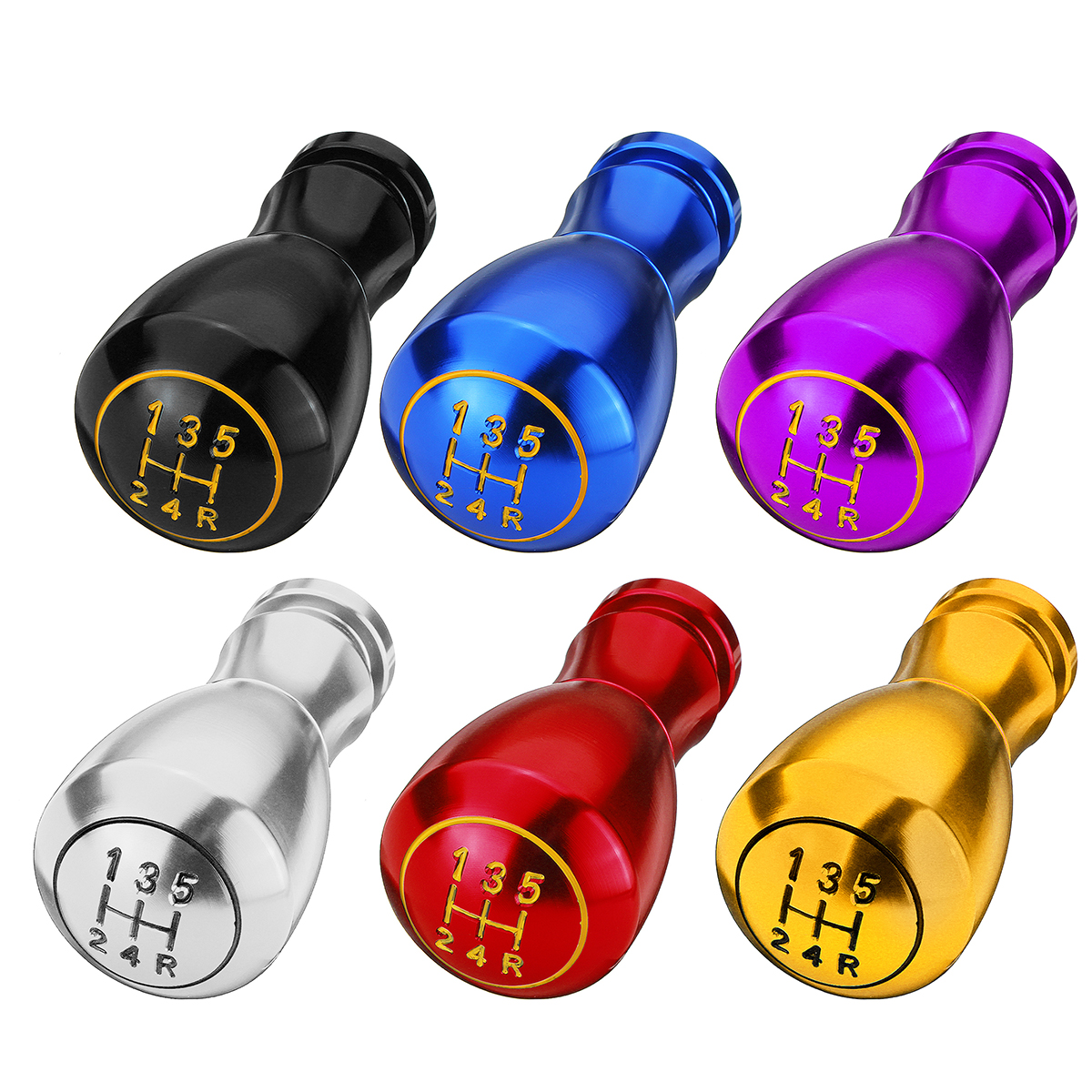 5-Speed-Universal-Aluminium-Gear-Shift-Knob-12-10-8mm-Adapters-1405625