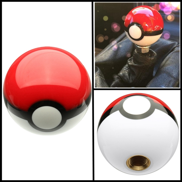 54mm-Car-Manual-Gear-Shift-Shifter-Knob-Pokeball-Ball-10-x125-Thread-Universal-1066177