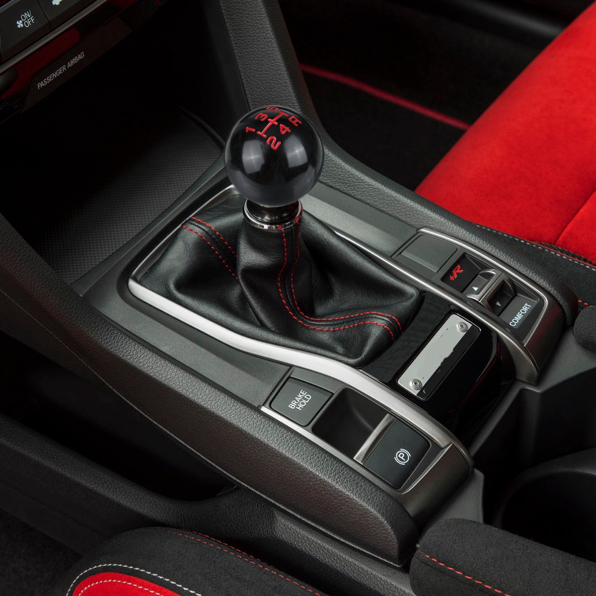 56-Speed-Alloy-Gray-Gear-Shift-Knob-Round-Ball-Shape-For-Honda-M10x15-Thread-1771296