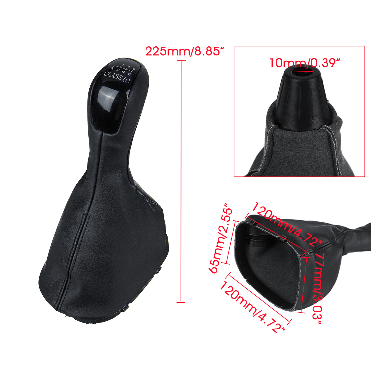 56-Speed-Gear-Shift-Knob-PU-Leather-Gaitor-Boot-Cover-For-Mercedes-Benz-C-Class-W203-1727240