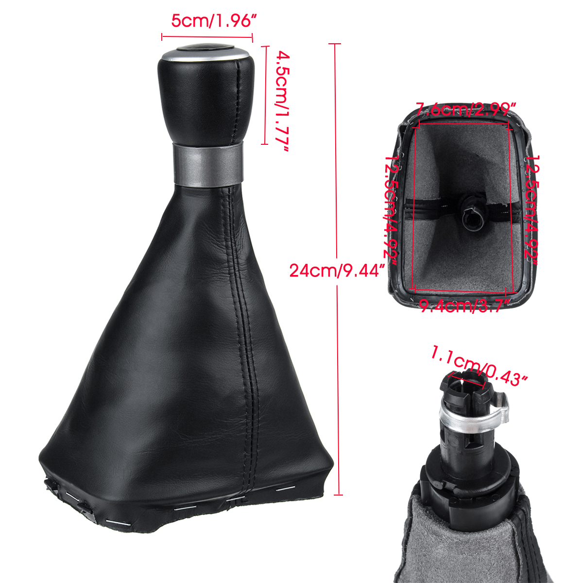 56-Speed-Gear-Shift-Knob-WGaiter-Boot-CoverFrame-For-Seat-For-Alhambra-2000-2010-1771302