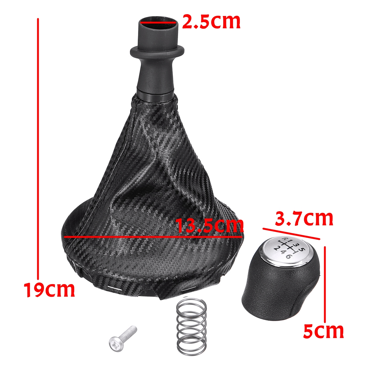 56-Speed-Gear-Shift-Knob-with-Carbon-Fiber-Leather-Gaiter-Boot-Cover-For-VW-Transporter-1716079