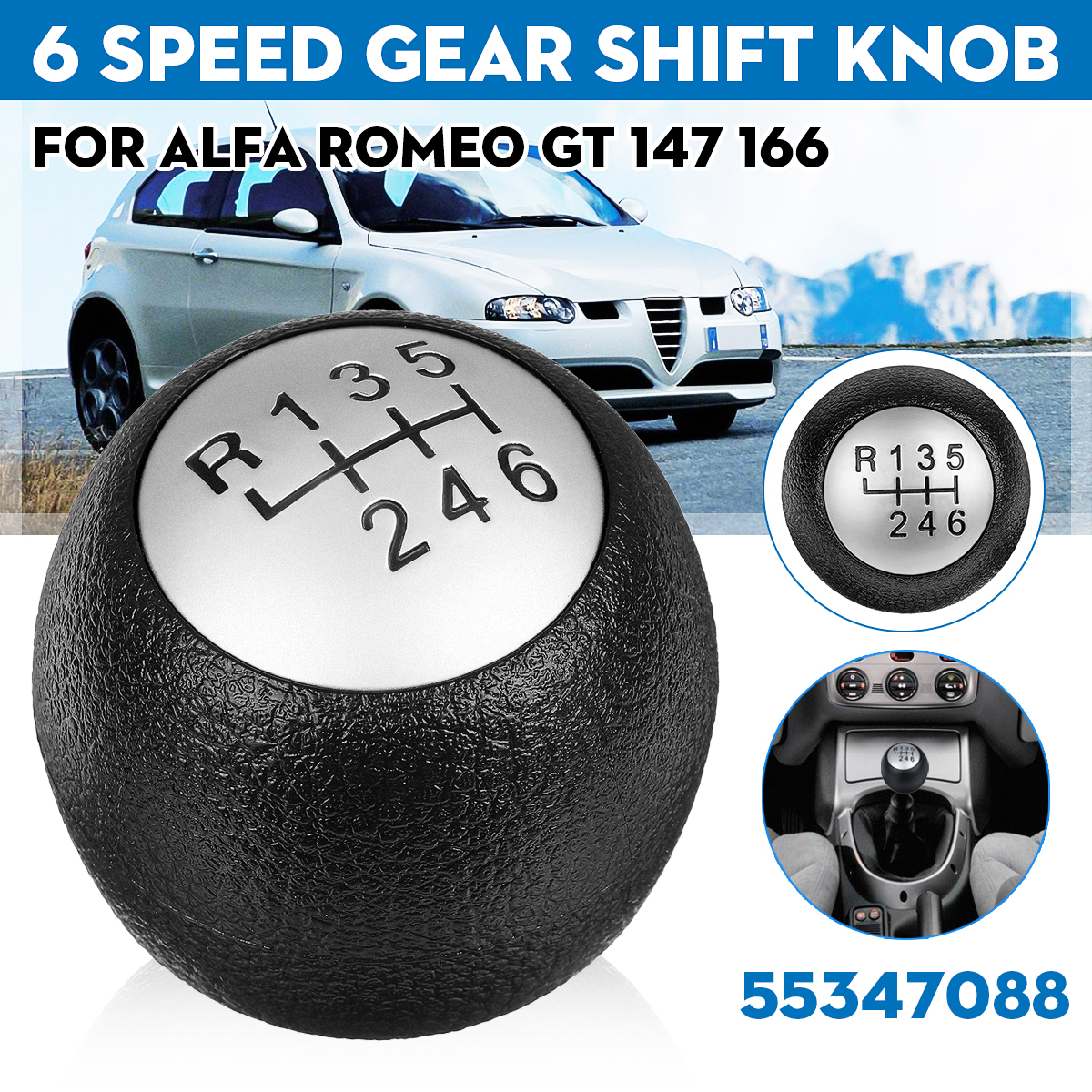 6-Speed-035quot-Manual-Gear-Stick-Shift-Lever-Knob-55347088-For-Alfa-Romeo-GT-1771300