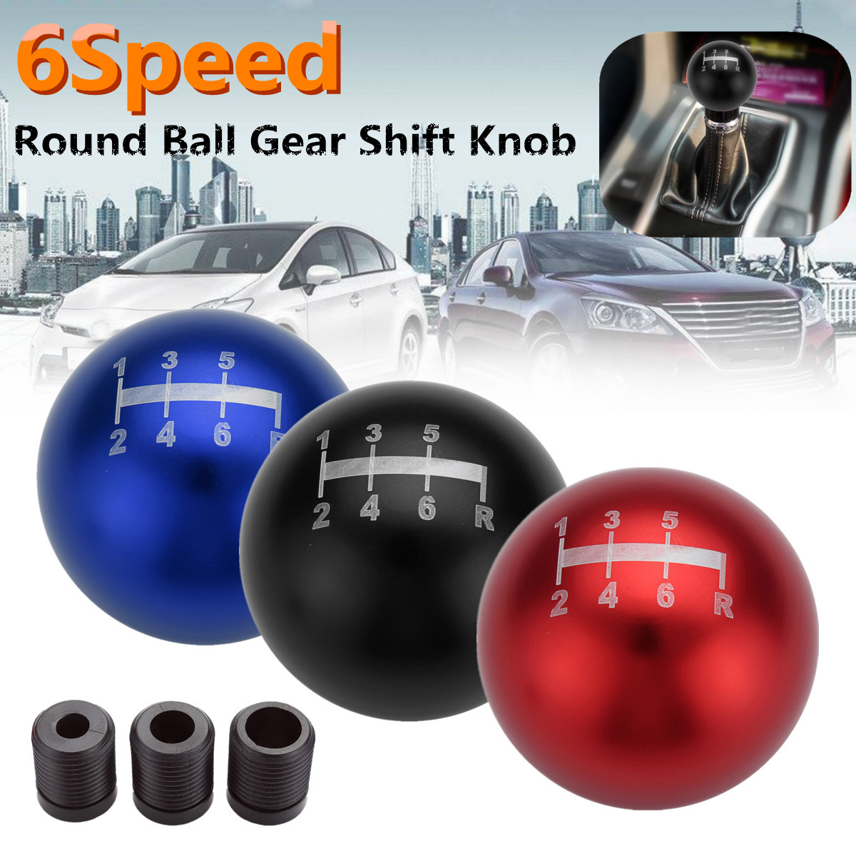 6-Speed-Aluminum-Round-Ball-Racing-Car-Manual-Gear-Shift-Shifter-Knob-For-Honda-1225727