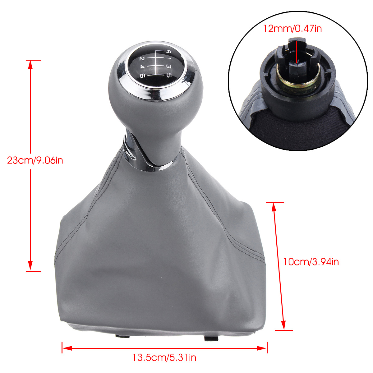 6-Speed-Car-Gear-Shift-Knob-Gaitor-Boot-PU-Leather-Grey-For-Audi-A4-S4-B8-8K-S-Line-2007-2015-1639569
