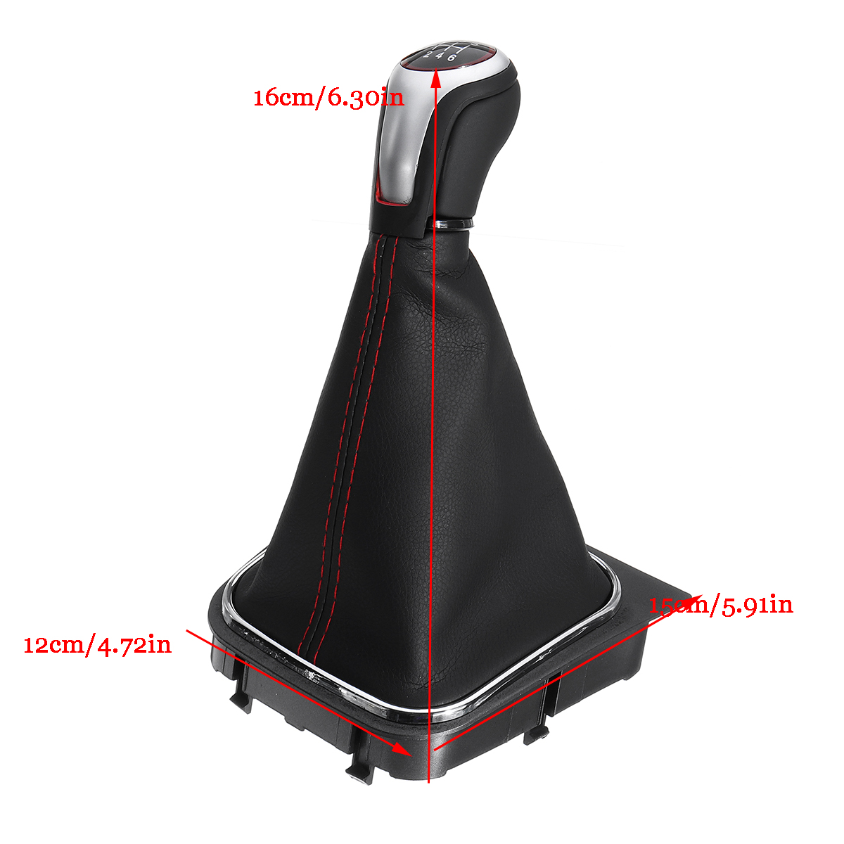 6-Speed-Gear-Shift-Knob--Leather-Boot-Cover-For-Volkswagen-VW-Golf-5-6-MK5-MK6-1768535