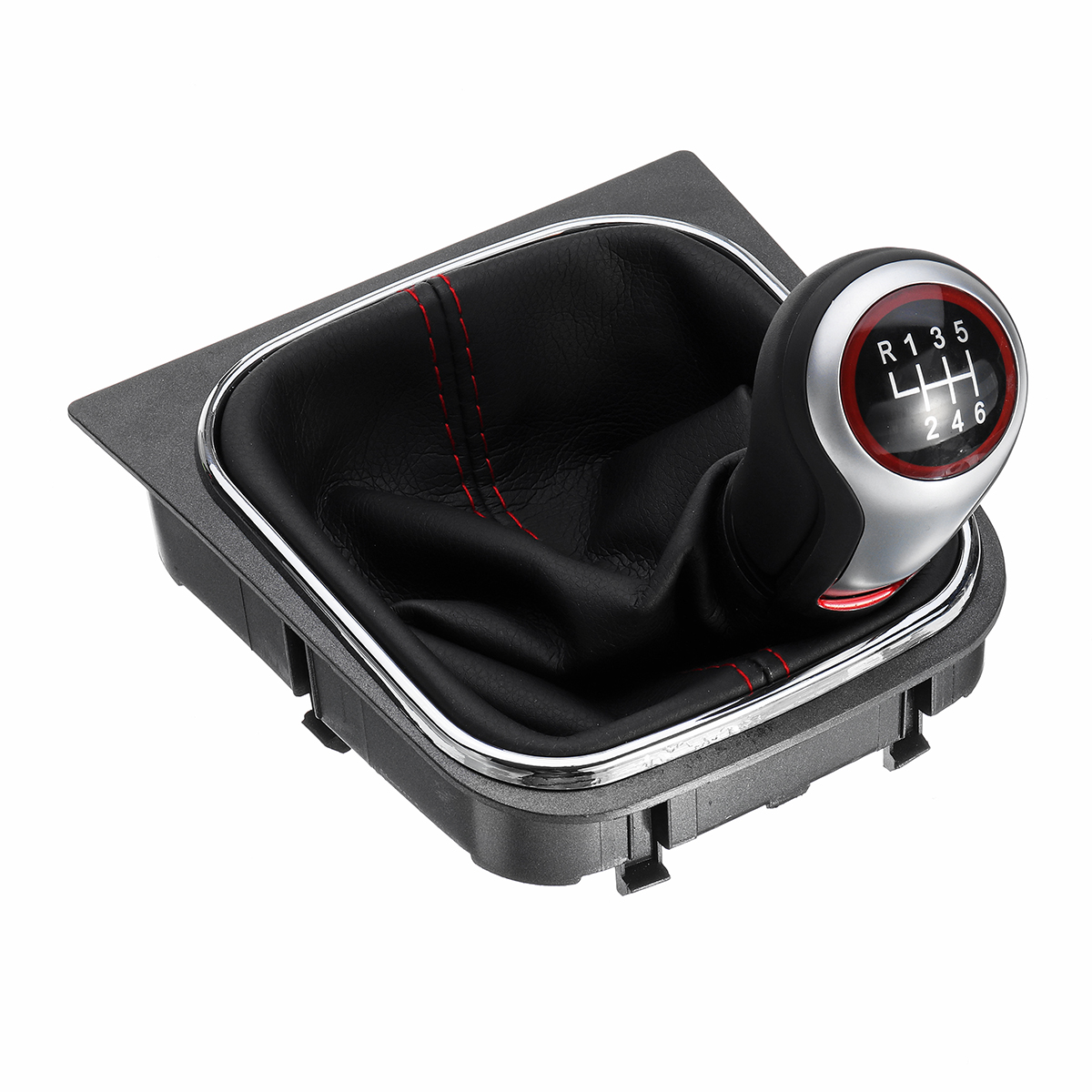 6-Speed-Gear-Shift-Knob--Leather-Boot-Cover-For-Volkswagen-VW-Golf-5-6-MK5-MK6-1768535