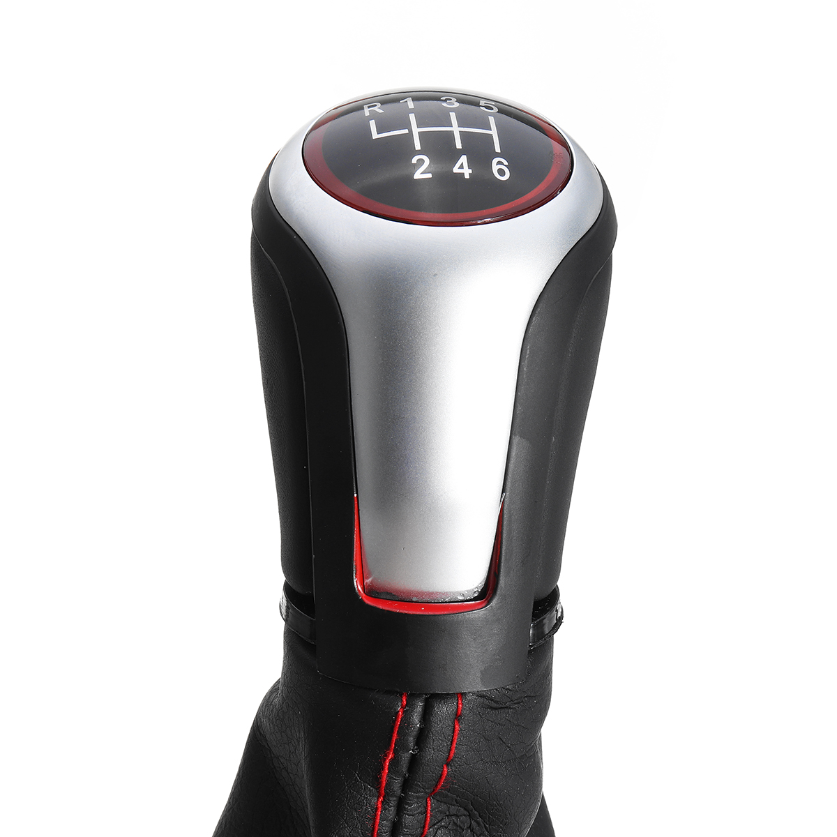 6-Speed-Gear-Shift-Knob--Leather-Boot-Cover-For-Volkswagen-VW-Golf-5-6-MK5-MK6-1768535