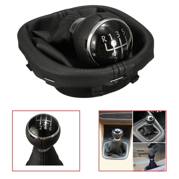 6-Speed-Gear-Shift-Knob-Gear-Stick-Gaiter-Boot-For-VW-Touran-Caddy-MK2-Leather-1013915