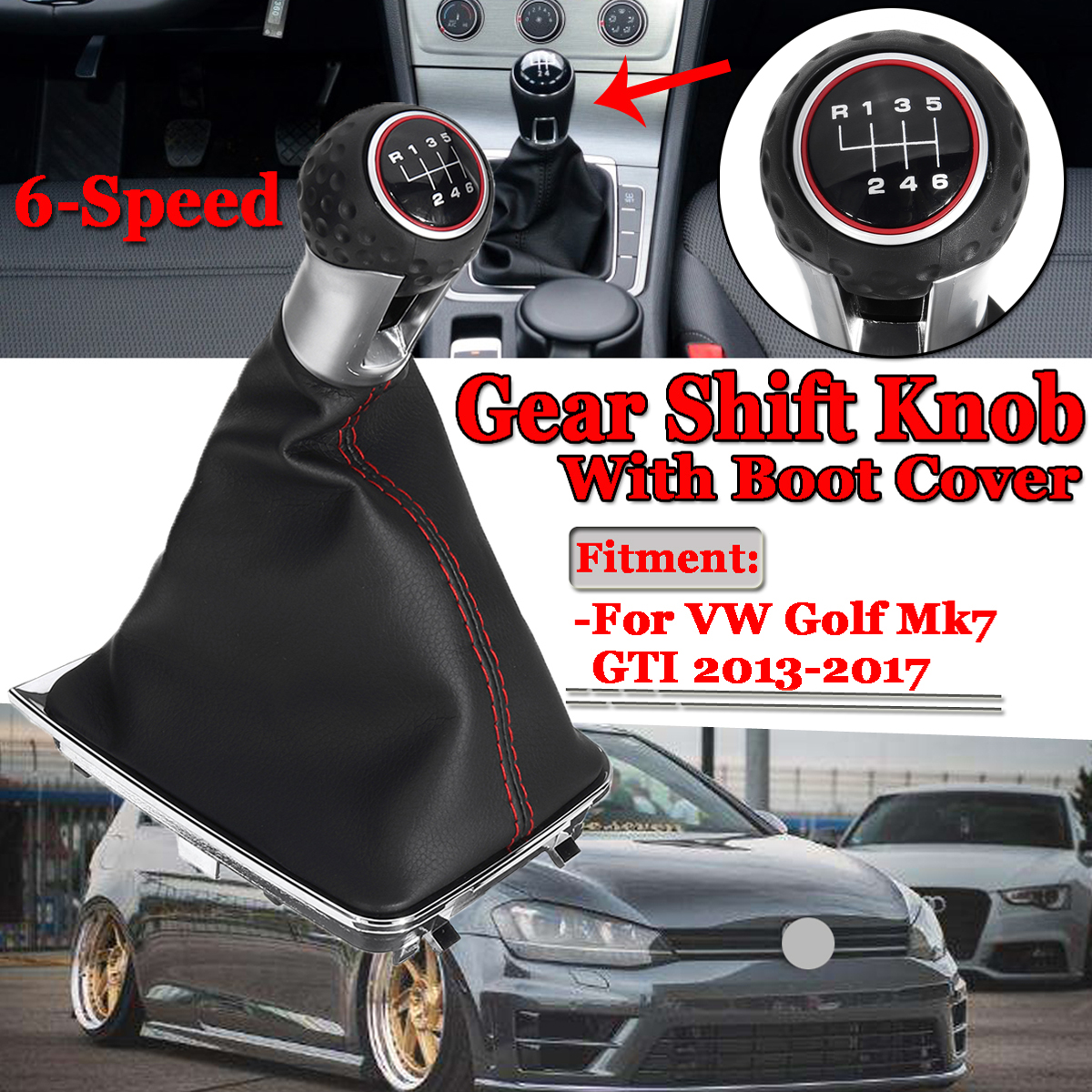 6-Speed-Gear-Shift-Knob-Stick-Gaiter-Boot-Cover-For-VW-Golf-MK5-MK6-Black-1768525