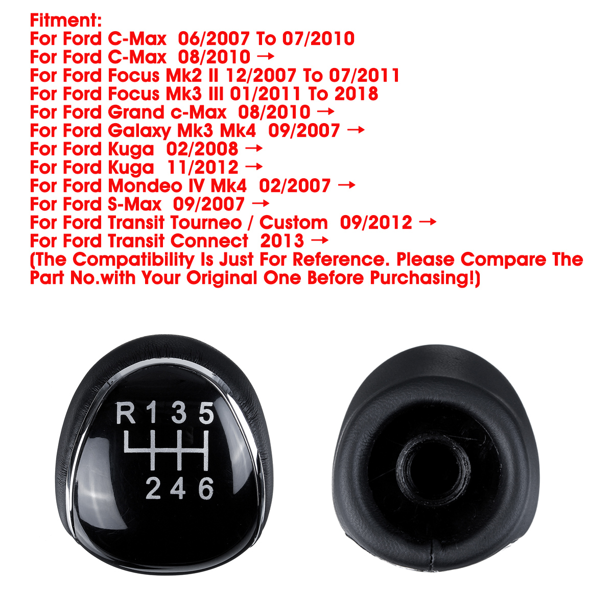 6-Speed-Gear-Stick-Shift-Knob-For-Ford-Mondeo-IV-S-MAX-C-MAX-Kuga-Transit-1716036