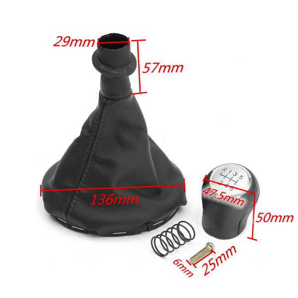 6-Speed-Gear-Stick-Shift-Knob-Frame-Boots-Black-for-VW-Transporter-T5-T6-1085184