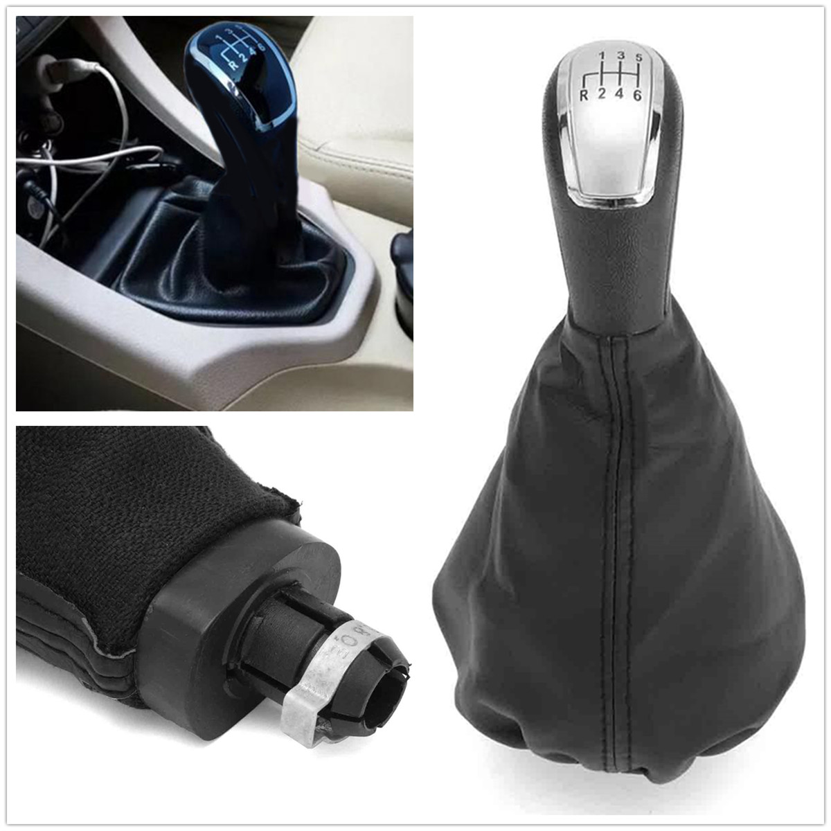 6-Speed-Gear-Stick-Shift-Knob-Gaiter-Boot-Cover-For-Mercedes-C-Class-W203-1769119