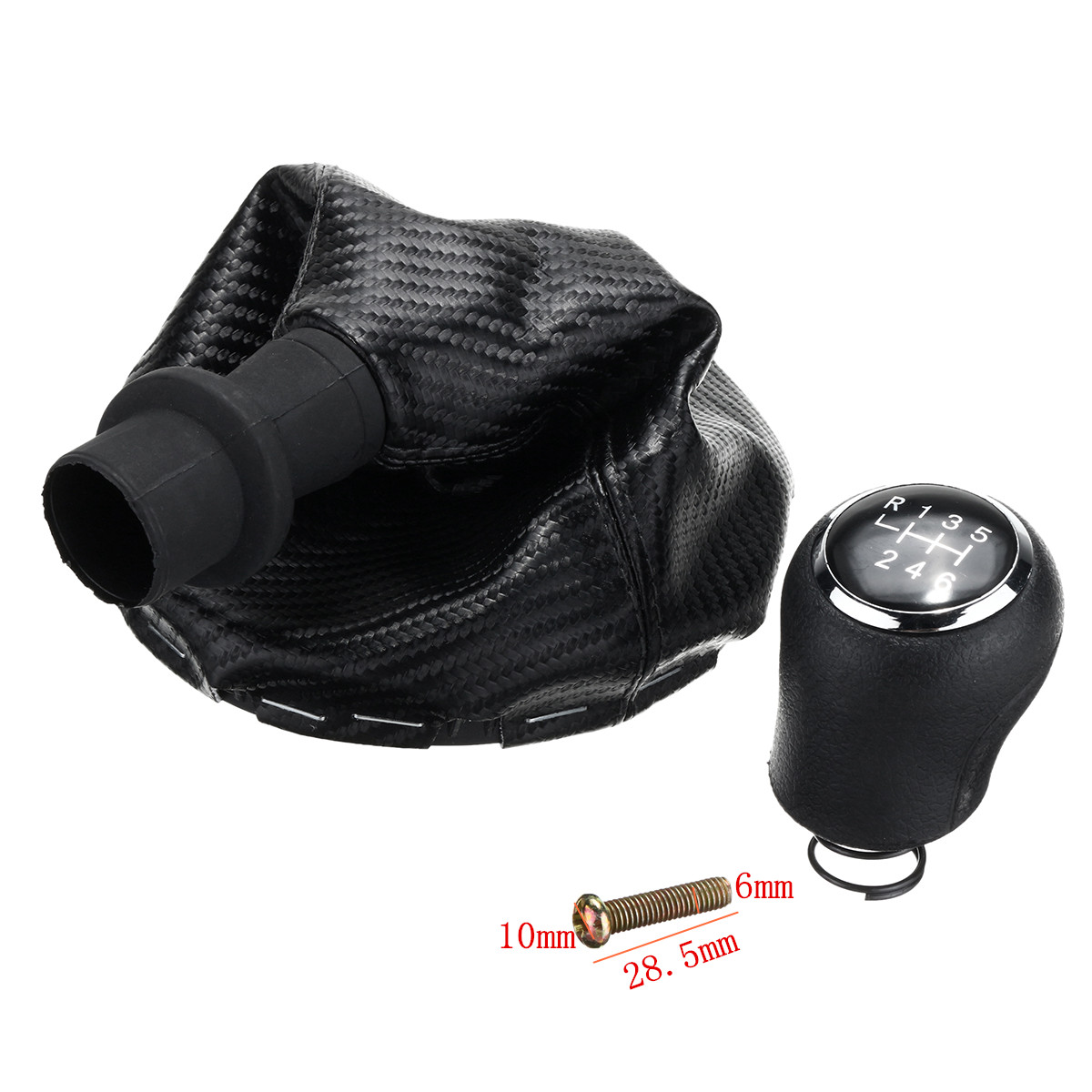 6-Speed-Gear-Stick-Shift-Knob-Lever-Gaiter-Gaitor-Boot-PU-Leather-For-VW-T5-51-1427653