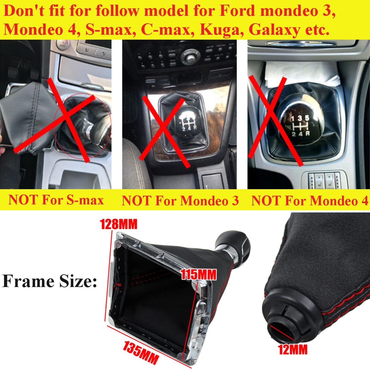 6-Speed-MT-Gear-Stick-Shift-Knob--Dust-Boot-Cover-For-Ford-Focus-2005-2012-1625077