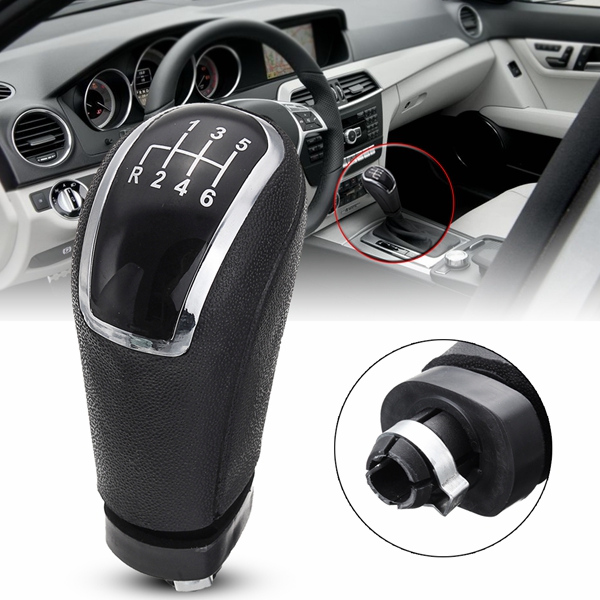 6-Speed-Manual-Gear-Shift-Knob-Black-For-Mercedes-Benz-C-Class-W203-S203-01-07-1270169