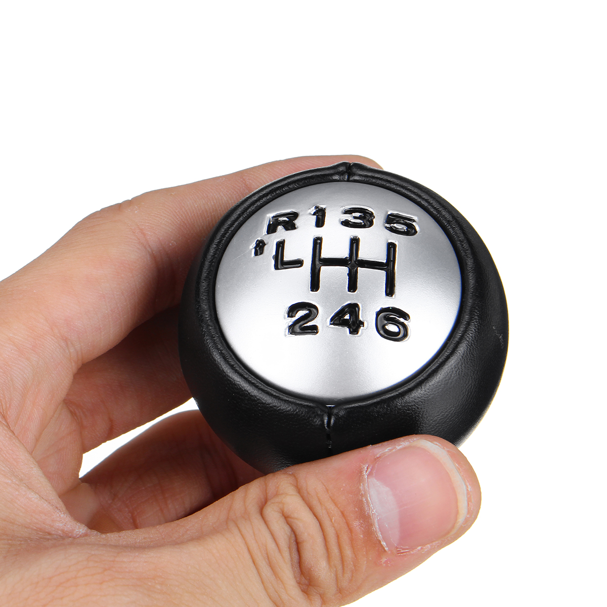 6-Speed-Matte-Silver-Gear-Stick-Shift-Knob-Shifter-Head-PU-Leather-For-Peugeot-307-308-3008-407-5008-1615529