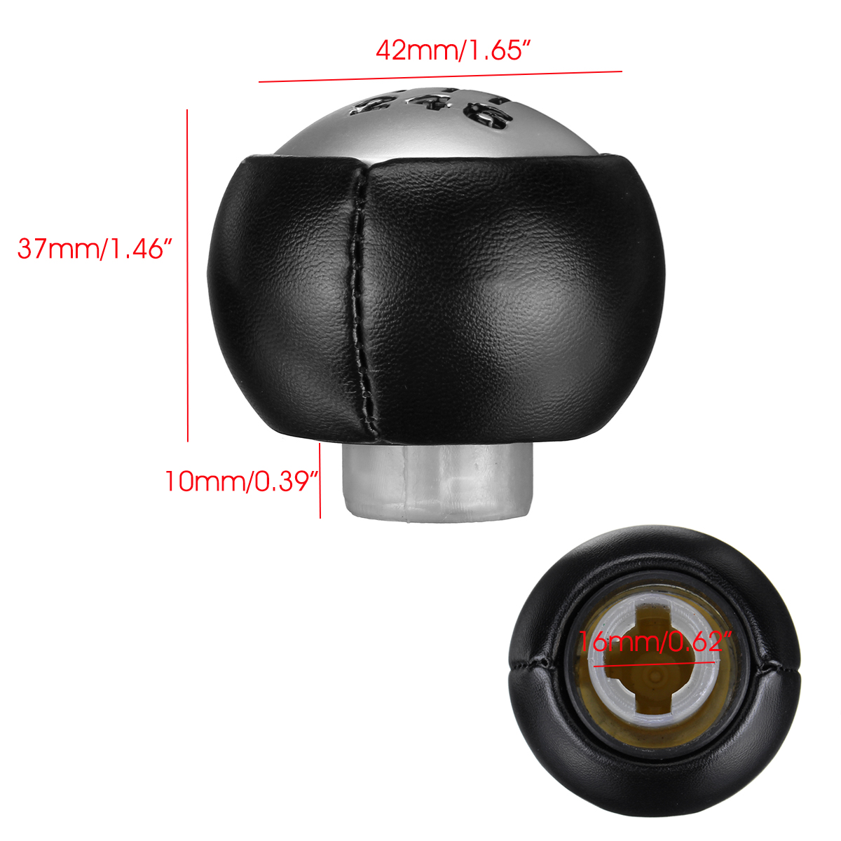 6-Speed-Matte-Silver-Gear-Stick-Shift-Knob-Shifter-Head-PU-Leather-For-Peugeot-307-308-3008-407-5008-1615529