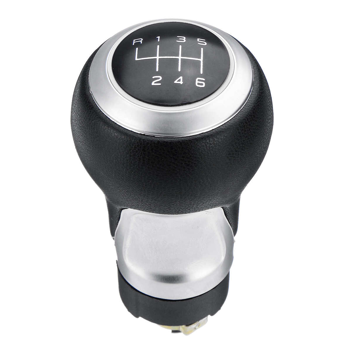 6-Speed-PU-Leather-Black-Chrome-Gear-Shift-Knob-For-Audi-VW-1402614